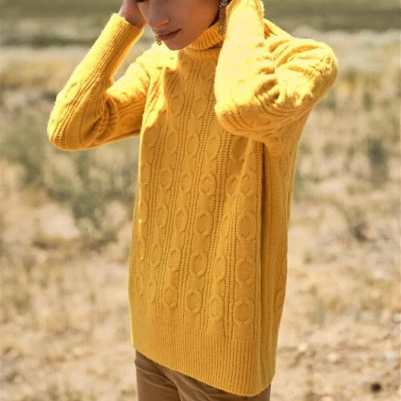 Yellow Cable Knit Sweater - Picture 3 of 5